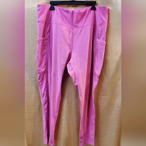 Plus Size Live 🩷 Well Active Wear Leggings 22/24W. Pink w/side pockets